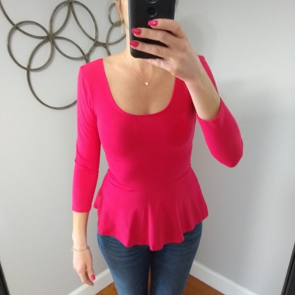 Express XS pink peplum top